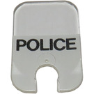 LEGO Windscreen - Motorcycle with Black 'POLICE' Pattern on White Background