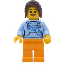 LEGO Kvinne i Bright Lys Blå Hettegenser Minifigur