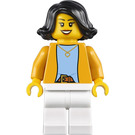 LEGO Kvinna i Bright Ljus Orange Jacka Minifigur