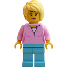 LEGO Woman in Bright Pink Shirt minifiguur