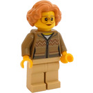 LEGO Vrouw in Donker zandbruin Trui Minifiguur