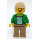 LEGO Kvinde i Grøn Jakke Minifigur