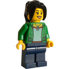 LEGO Kvinne i Grønn Jakke Minifigur