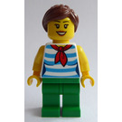 LEGO Woman in Green Striped Shirt Minifigure