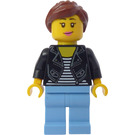 LEGO Woman in Leather Jacket with Blue Legs Minifigure