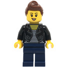 LEGO Vrouw in Leather Jasje met Dark Blauw Poten Minifiguur