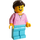 LEGO Vrouw in Roze Shirt Minifiguur