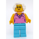 LEGO Woman in Pink Striped Shirt minifiguur