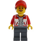 LEGO Woman in Rood en Wit Jacket minifiguur