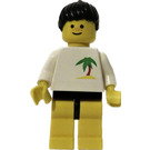 LEGO Kvinna i Vit Skjorta med Palm Träd Minifigur