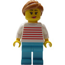 LEGO Donna in Bianco Maglione con Rosso Strisce Minifigure