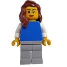 LEGO Donna, Liscio Blu Busto con Bianco Braccia, Reddish Marrone Capelli Minifigure