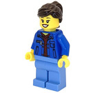 LEGO Woman with blue jacket and ponytail Minifigure