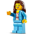 LEGO Woman With Blue Jacket with Flowers Minifigure