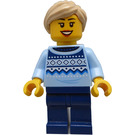 LEGO Femme avec Bright Lumière Bleu Noël Pull-over Minifigurine