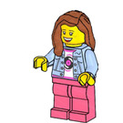 LEGO Vrouw met Bright Licht Blauw Jasje Minifiguur