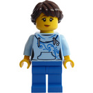 LEGO Woman with Bright Light Blue Sweater and Plaited Hair Minifigure