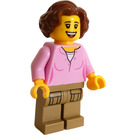 LEGO Žena s Bright Růžová Košile Minifigurka