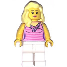 LEGO Woman met Bright Pink Striped Shirt minifiguur