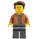 LEGO Woman with Dark Flesh Jacket Minifigure