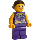 LEGO Žena s Dark Fialová Košile s Květiny Minifigurka