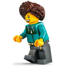 LEGO Kvinne med Mørk turkis Jakke og Coiled Hår Minifigur