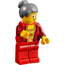 LEGO Nainen jossa Fancy Punainen Paita Minihahmo