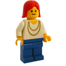 LEGO Woman with Golden Necklace and Red Hair Minifigure
