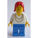 LEGO Kvinne med Golden Halskjede og Rød Hår Minifigur