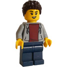 LEGO Vrouw met Grijs Hoodie Minifiguur