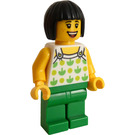 LEGO Kvinna med Grön Patterned Skjorta Minifigur