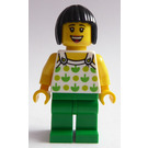 LEGO Woman with Green Patterned Shirt Minifigure