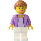 LEGO Kvinna med Lavendel Jacka och Hästsvans  Minifigur