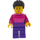 LEGO Woman met Magenta en Dark Purple Sweater minifiguur