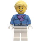 LEGO Vrouw met Medium blauw Jasje en Paars Sjaal Minifiguur