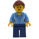LEGO Woman mit Medium Blau Shirt und Dark Blau Beine Minifigur