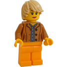 LEGO Kvinne med Medium Dark Hud Jakke Minifigur