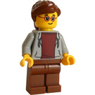 LEGO Žena s Medium Stone Šedá Mikina s kapucí Minifigurka