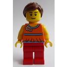 LEGO Woman avec Orange Halter Haut et Reddish Brown Queue de cheval Figurine
