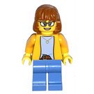 LEGO Woman with Orange Top and Dark Orange Hair Minifigure
