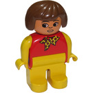 LEGO Mujer con Polka Dot Bufanda Figura Duplo