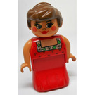 LEGO Vrouw met Rood Jurk Duplo-figuur