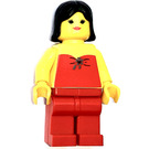 LEGO Woman with Red Halter Top and Red Legs with Black Hair Minifigure