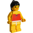 LEGO Woman with Red Halter Top, Open Mouth, Yellow Legs Minifigure