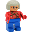 LEGO Kobieta z Czerwony Kurtka I Okulary Figurka Duplo