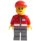 LEGO Vrouw met Rood Jasje Minifiguur