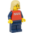 LEGO Kvinde med Sølv logo Skjorte Minifigur