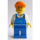 LEGO Worker i Overall med orango Keps Minifigur