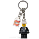 LEGO World City Politie Officer Sleutel Keten met logo Tegel (851626)