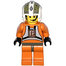 LEGO Y-Vinge Pilot med Orange Jumpsuit med Gul Huvud och Dark grå Höfter Minifigur